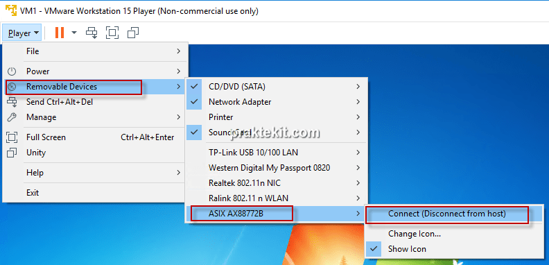 Cara Instal Perangkat USB di Virtual Machine VMware Workstation Player