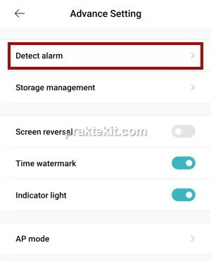 Setting Alarm IP Camera di Apliksai Mi Home